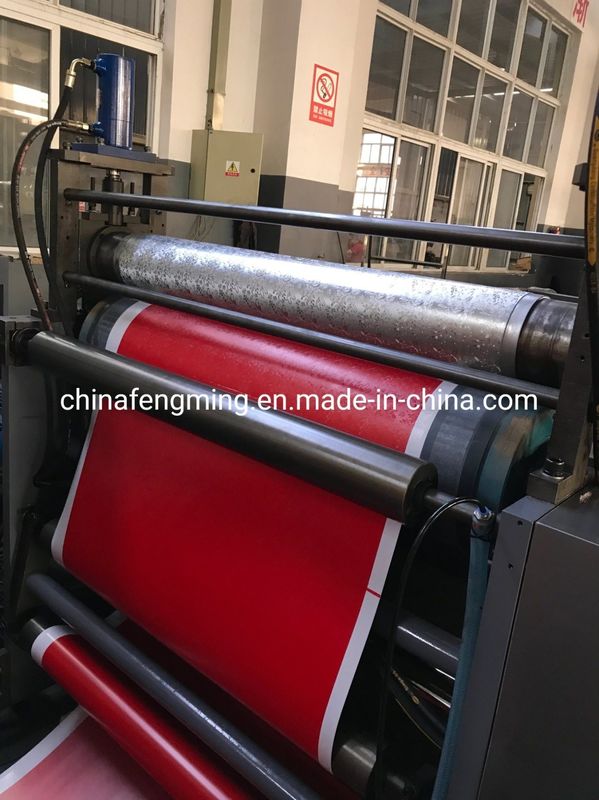 Máquina de impresión de paquetes rojos multicolores FM-B con unidad de relieve y relieve en línea