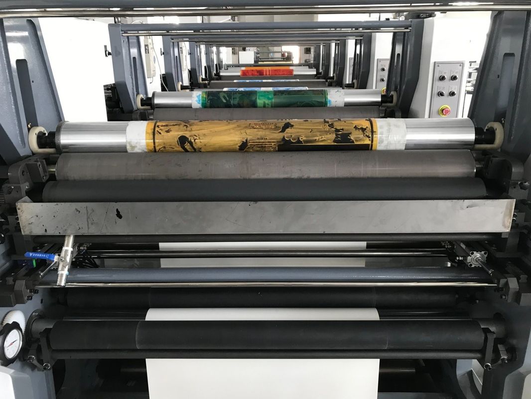 Máquina de impresión doble flexo recubierta en PE con diámetro de rodillo de 100 mm y secador UV IR