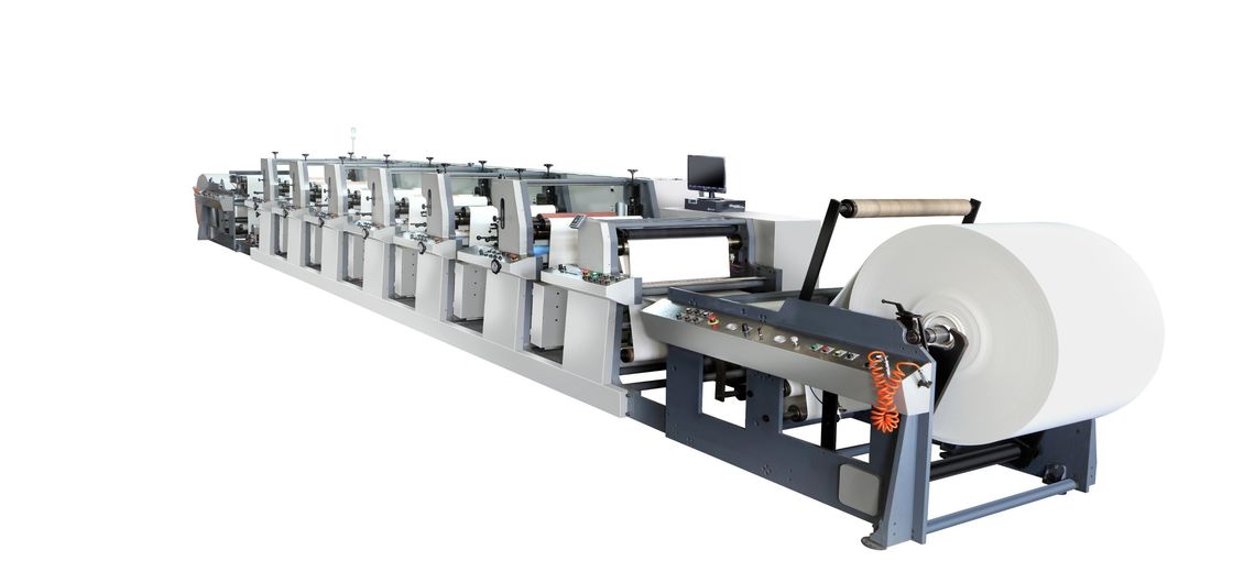 Máquina de impresión de bolsas de papel con flexoografía con tinta a base de agua 1020mm 1220mm 1320mm Tipo de unidad
