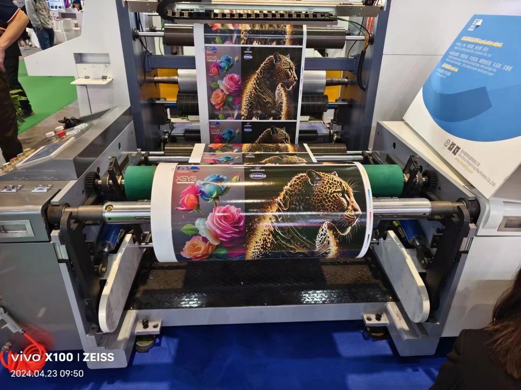 Máquina de impresión flexo tipo manga para el proceso de secado y rebobinado de impresión en un solo paso