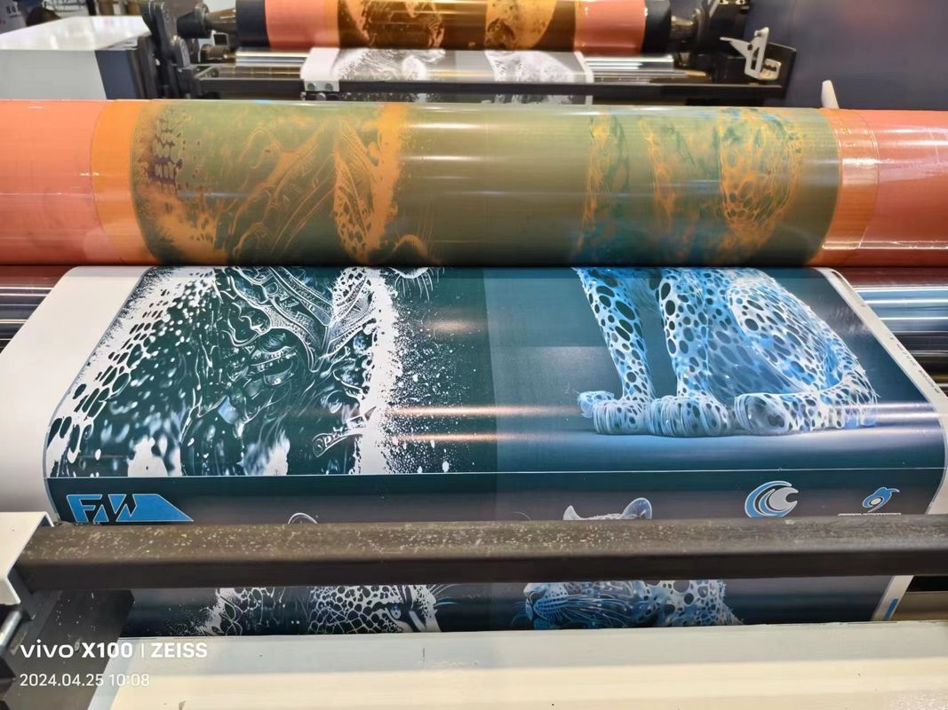 Máquina de impresión flexo tipo manga para el proceso de secado y rebobinado de impresión en un solo paso