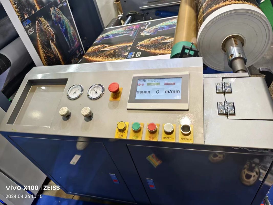 Máquina de impresión flexo de tipo manga para bolsas y cajas de papel con anchura máxima de 650 mm