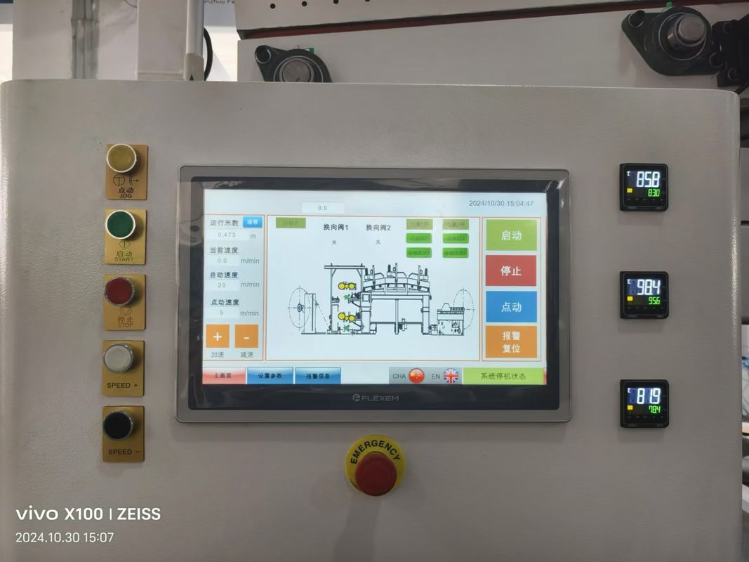 Máquina de impresión flexo de registro de color en cascada con botones de correr / detener